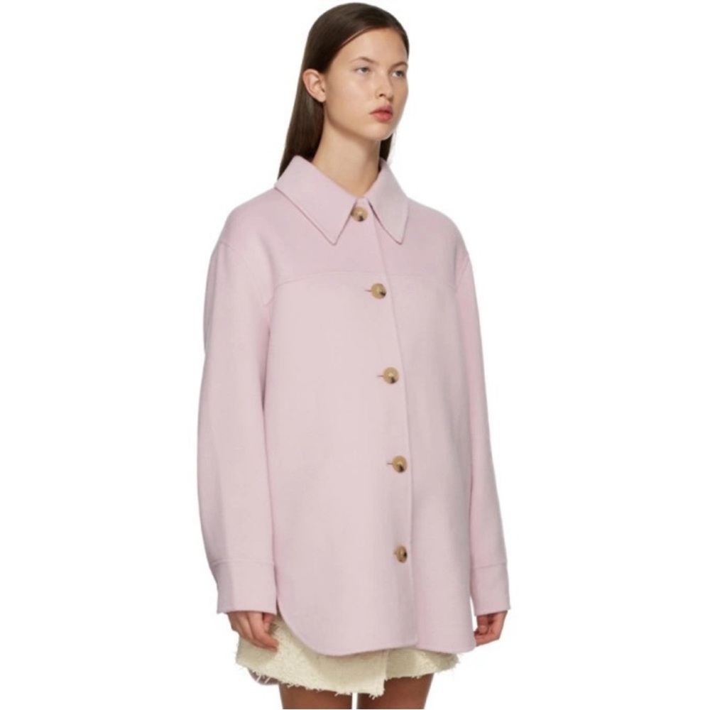 Acne Studios 100% Wool Shirt Jacket in Light Purple Pink - Picture 2 of 8